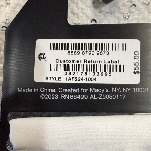 Alfani Charcoal Bow Tie and Ivory Pocket Square Set - Picture 2 of 5